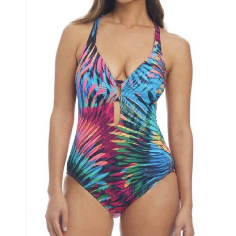 NWT Bleu Rod Beattie One Piece Swimsuit Size 10 Wild Thing Swim Suit Vacation
